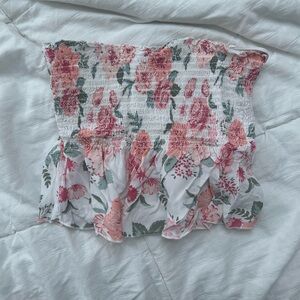 Garage Floral Smocked Tube Top